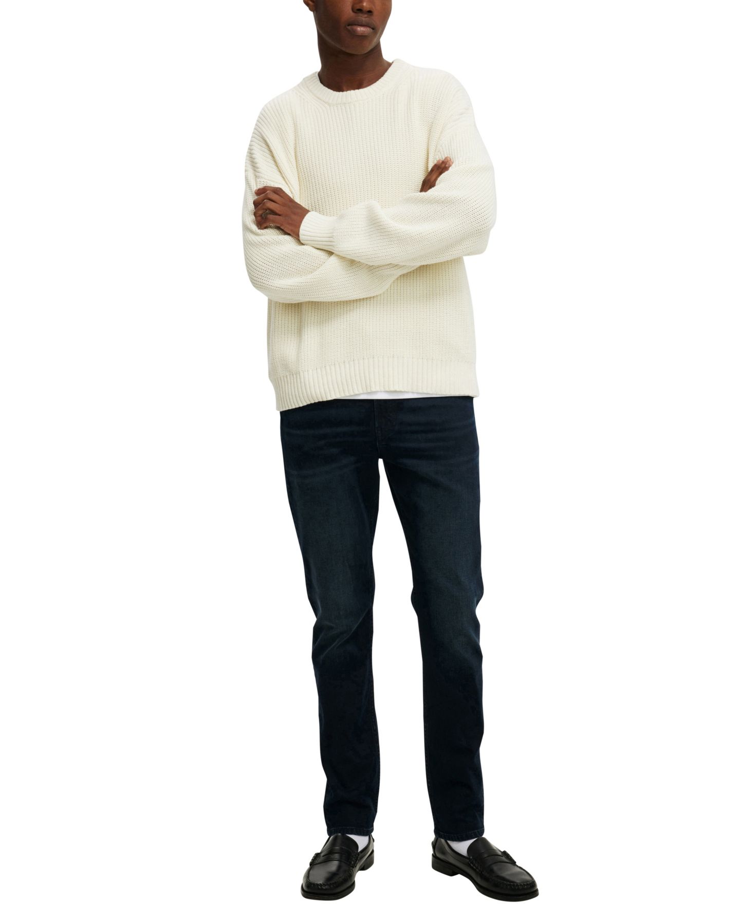 Мужские джинсы COTTON ON Relaxed Tapered, цвет: Синий — фото 4