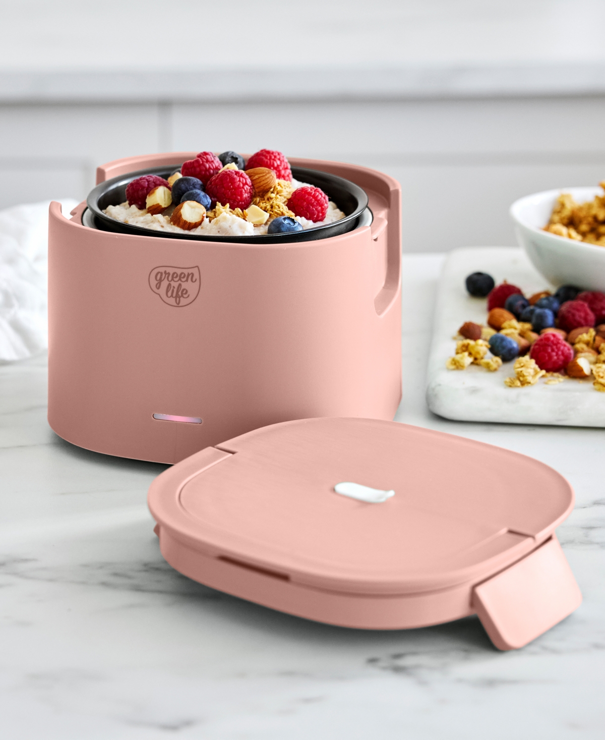 Greenlife 20 oz Healthy Electric Lunch Box In Dusty Rose