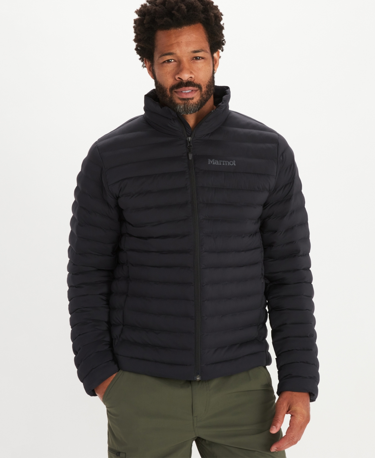 Marmot Men's Echo Featherless Hooded Puffer Jacket In Black