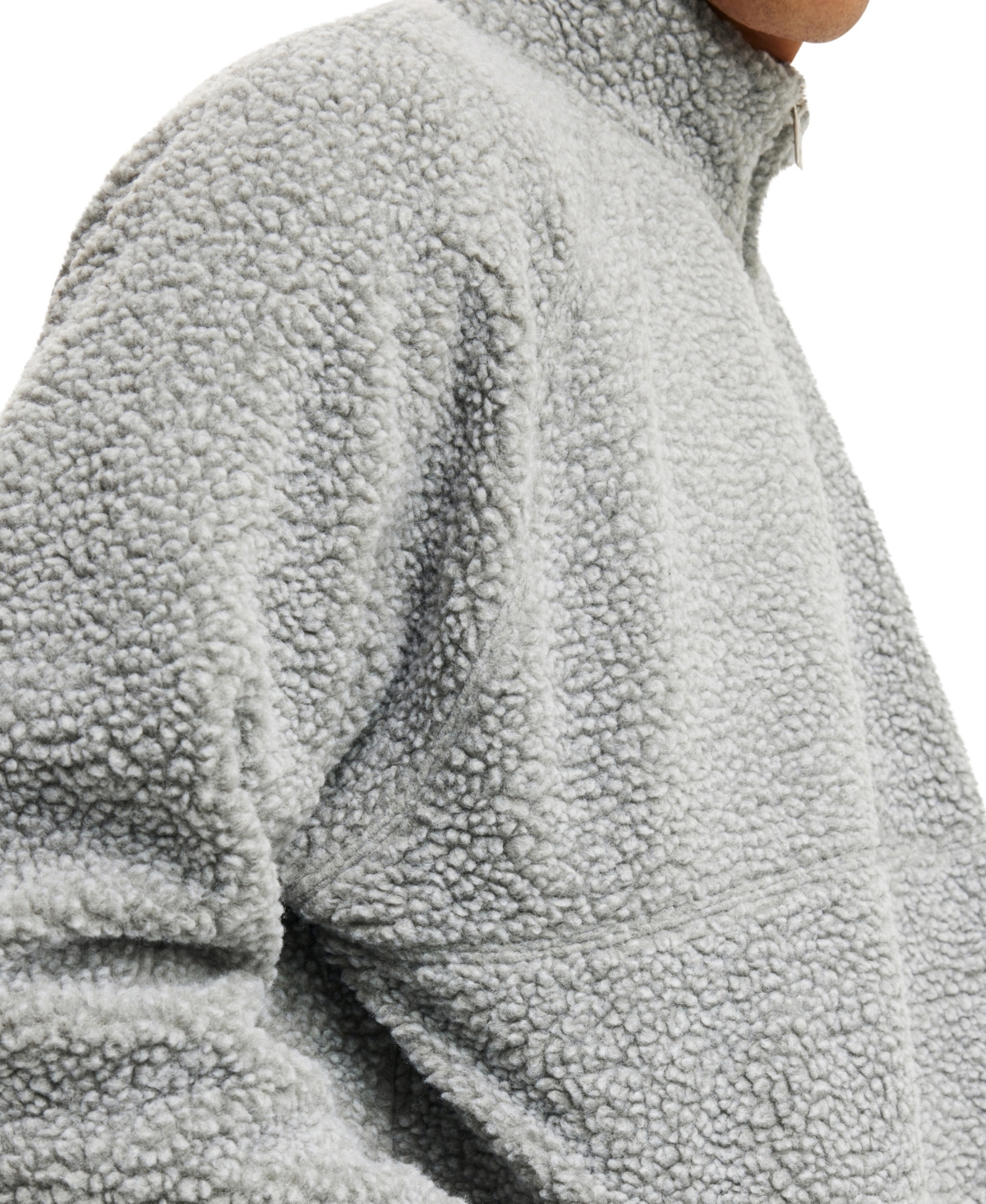 COTTON ON MEN'S TEDDY 1/2 ZIP FLEECE SWEATSHIRT 
