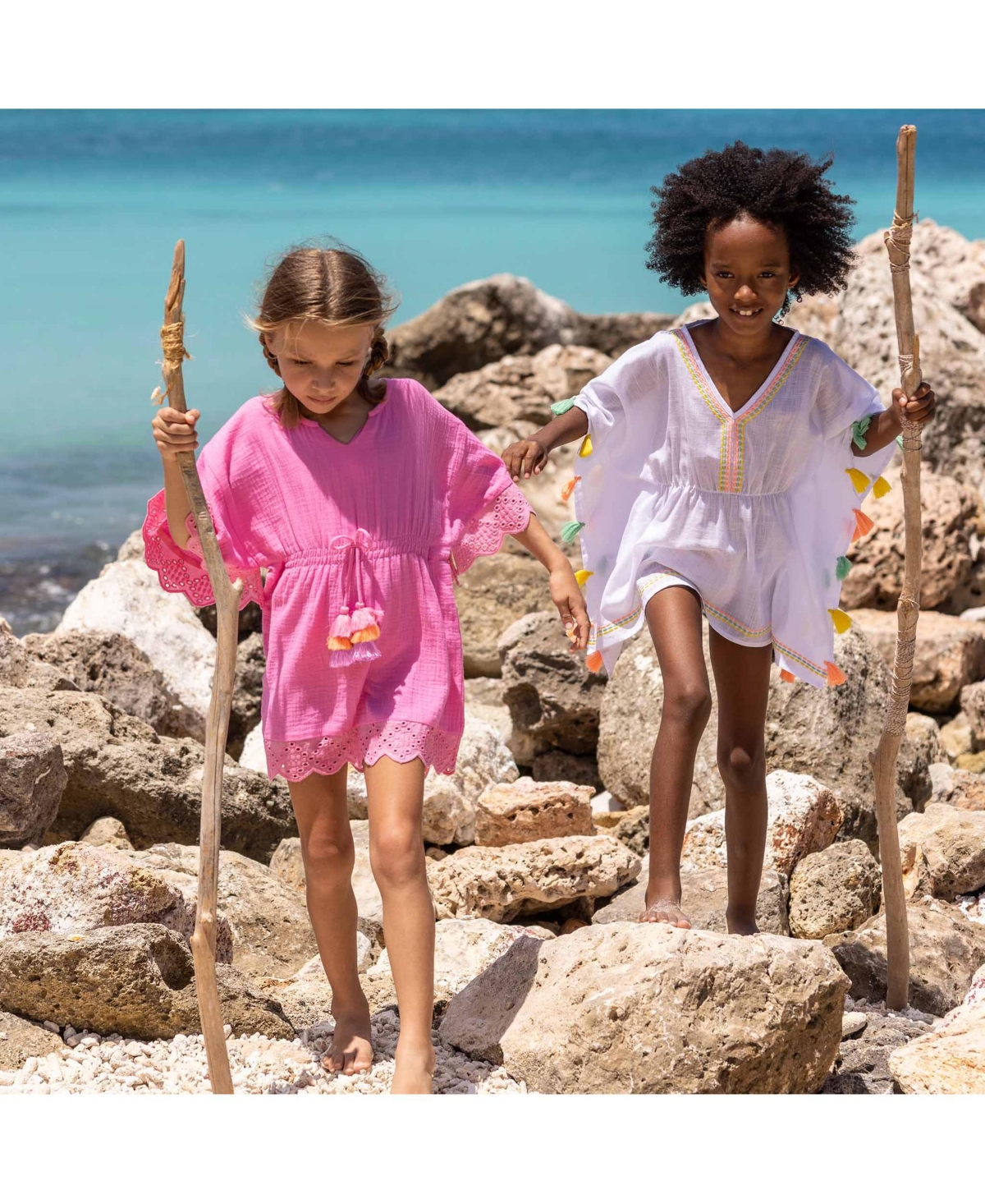 Snapper Rock Girls Coastal Tassel Cover Up