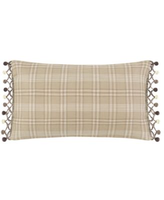 Bird Paradise Woven Checks Boudoir Dec Pillow, 20"x12"
