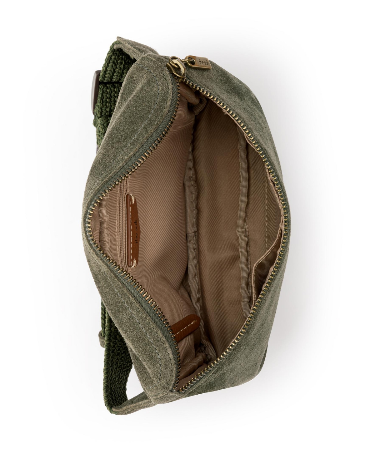 Shop The Sak Caraway Leather Small Belt Bag In Moss Suede