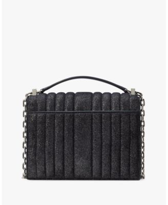 Kate Spade New York Deco Quilted Glitter Suede Chain Shoulder Bag
