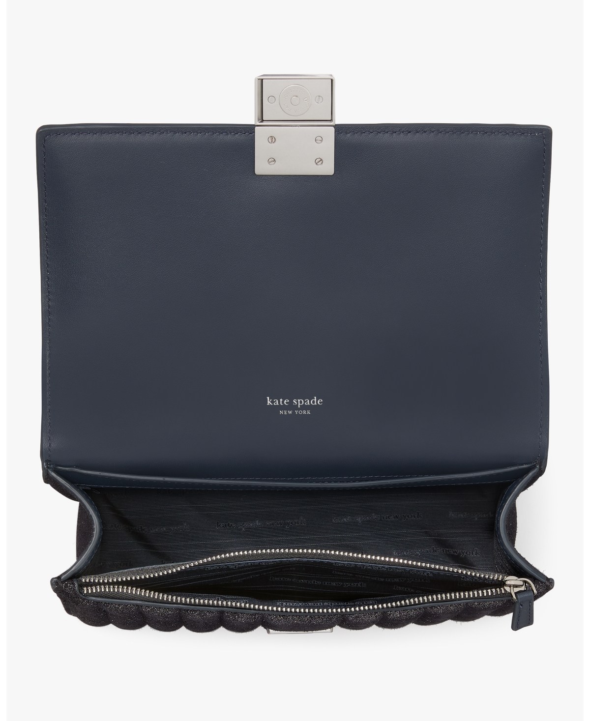 Kate Spade New York Deco Quilted Glitter Suede Chain Shoulder Bag