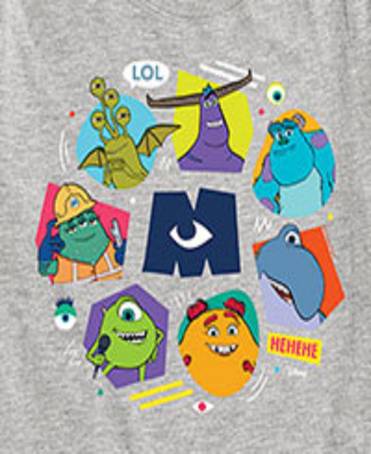 Hybrid Big Boys Monsters At Work Graphic Tee In Grey