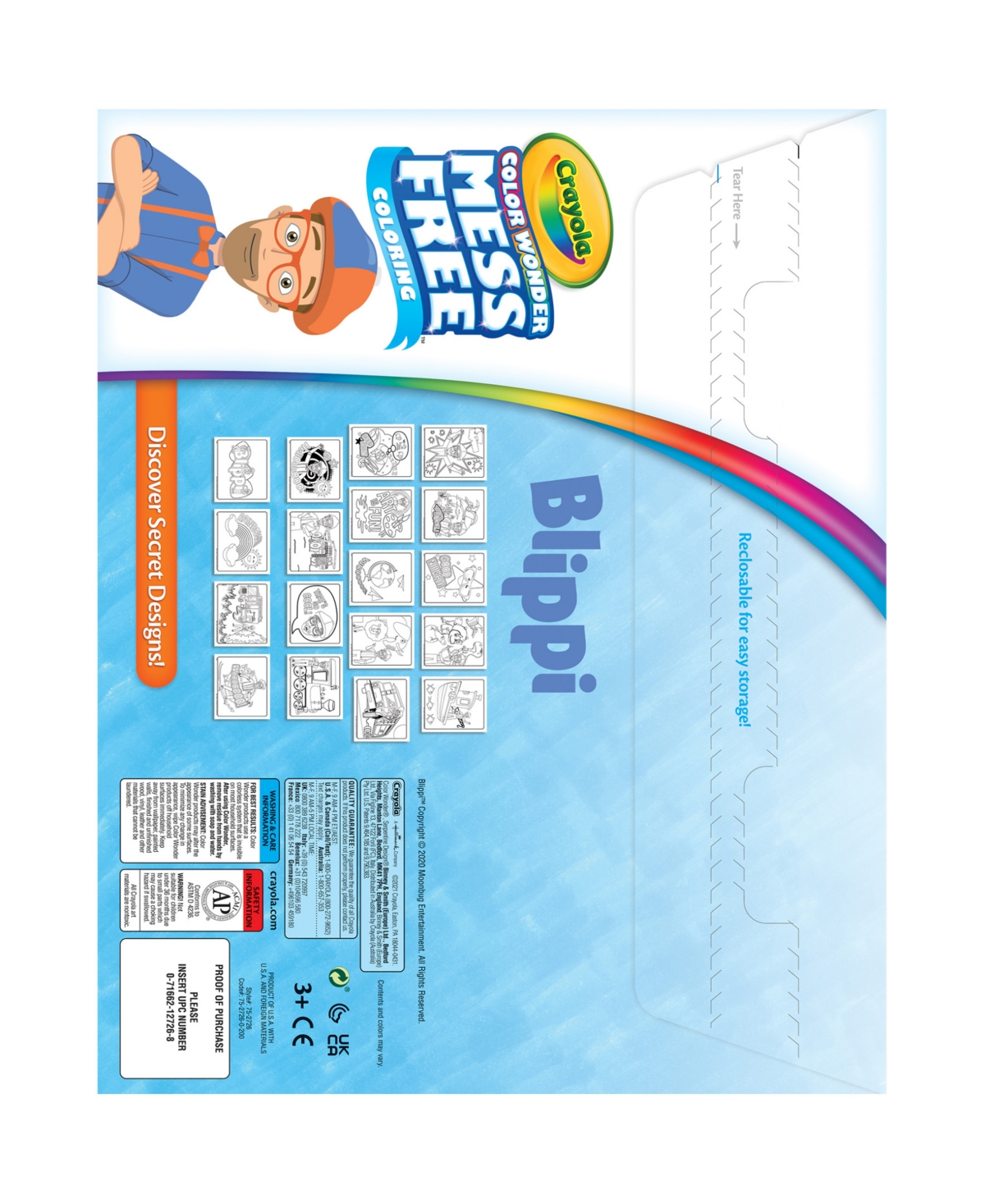 Crayola Color Wonder Blippi Coloring Pad and Markers, Pack of 2