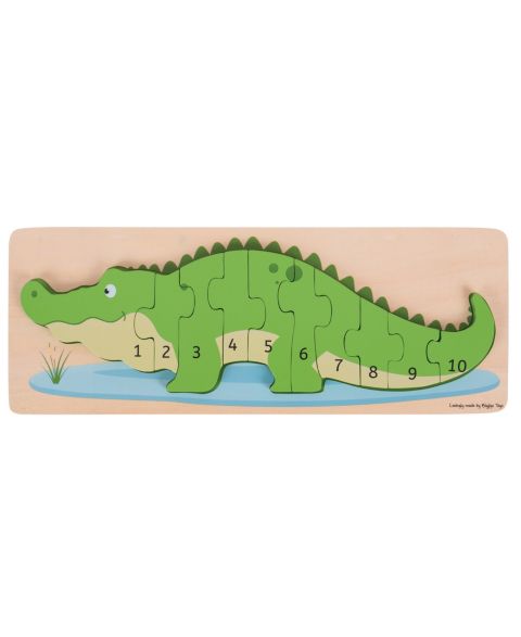 Детский пазл Bigjigs Toys Wooden Crocodile Number Puzzle, 10-Piece, от 2 лет