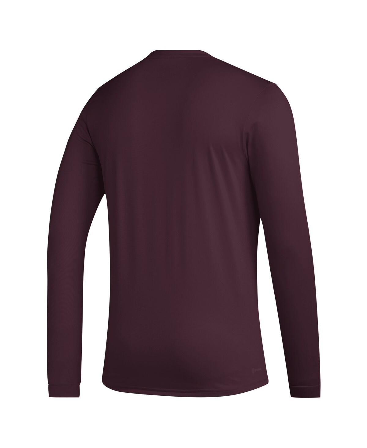 Adidas Men'sMississippi State Bulldogs Primary Locker Logo Pre-game Long Sleeve T-shirt - Maroon