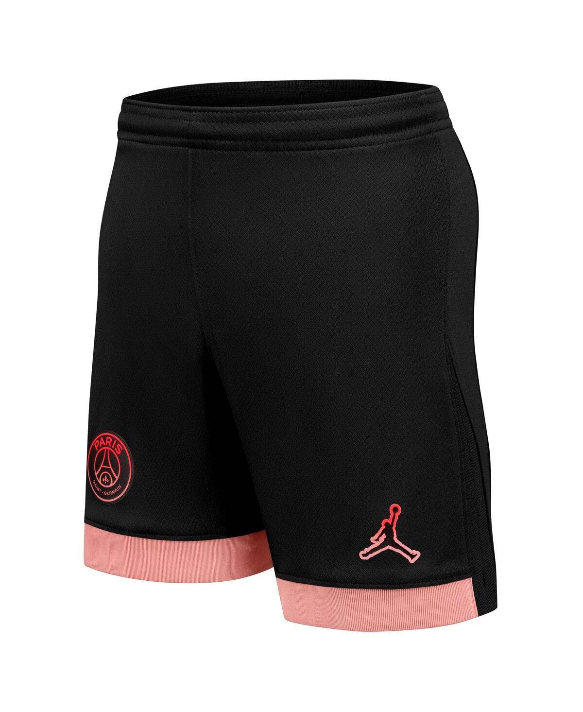 JORDAN BIG BOYS AND GIRLS BLACK PARIS SAINT-GERMAIN 2024/25 THIRD STADIUM SHORTS 