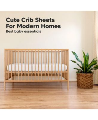 2pk Soothe Fitted Crib Sheets Neutral, Baby Crib Sheets, Fits Standard Nursery Baby Mattress