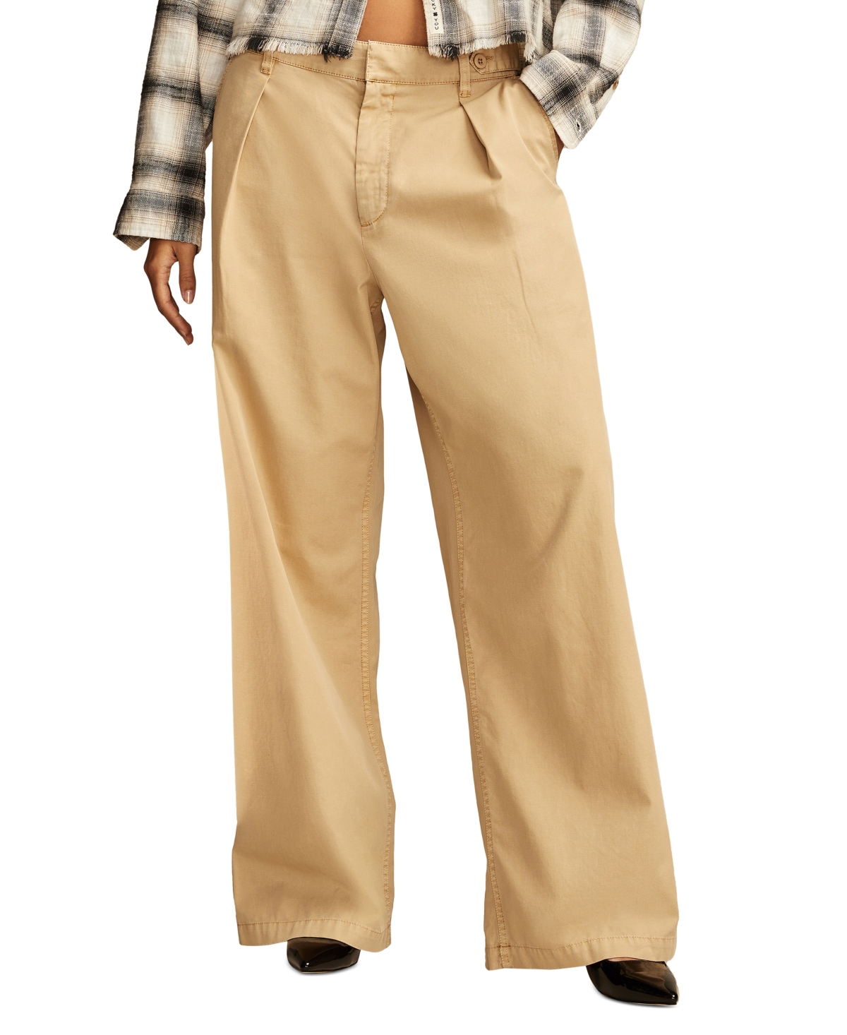 LUCKY BRAND WOMEN'S WIDE-LEG PLEATED-WAIST PANTS 