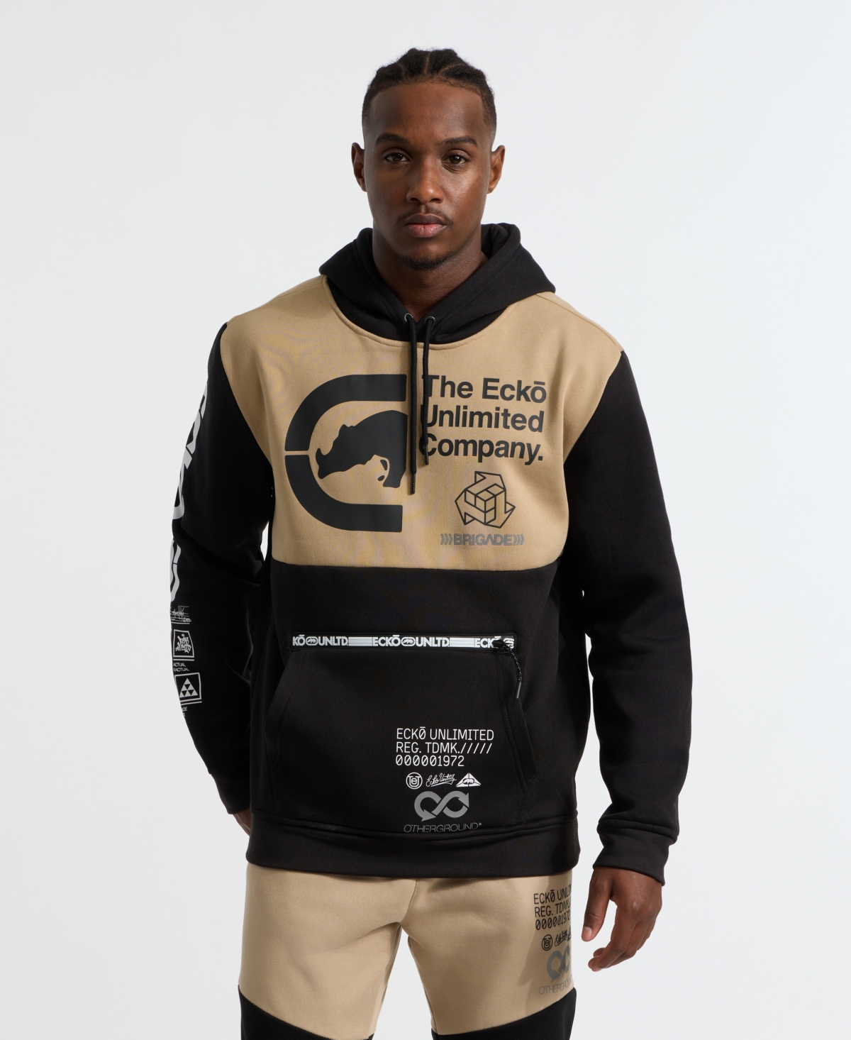 Ecko Unltd Men's Prosperous Hoodie -Taupe