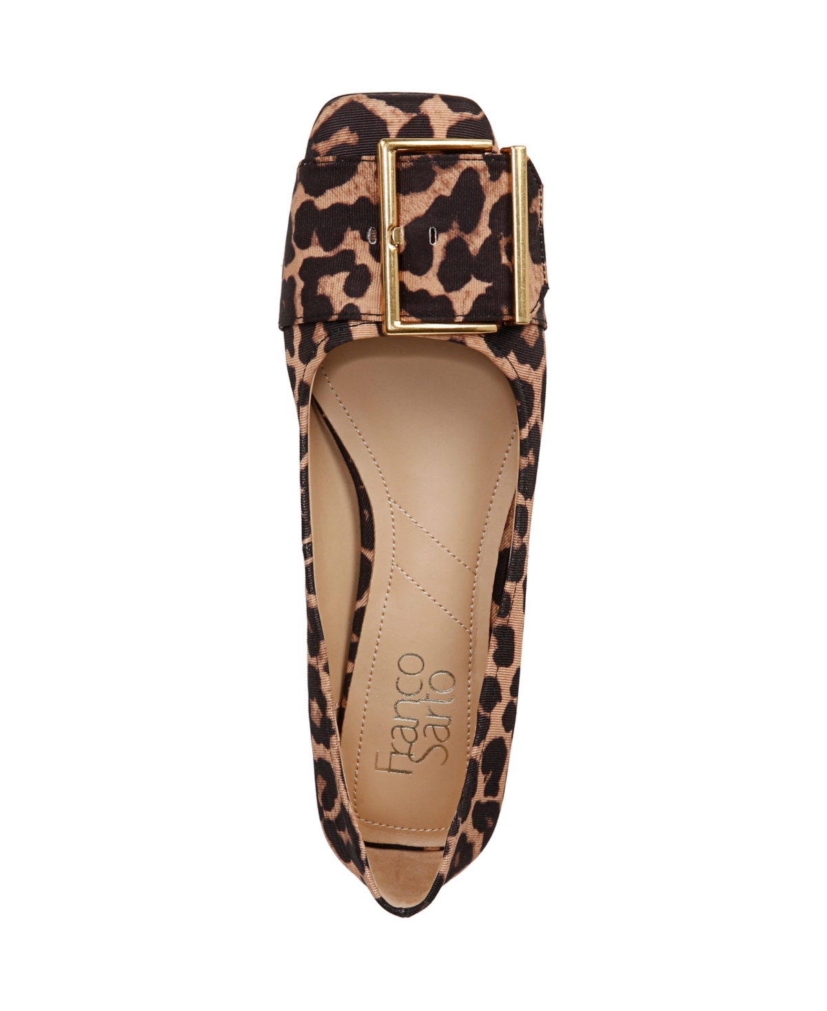Franco Sarto Women's Tahlia Square Toe Flats In Leopard Print Fabric