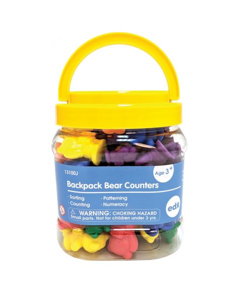Детские игрушки edxeducation Backpack Bear Counting, Weighted 96-Piece Counters, Ages 4+