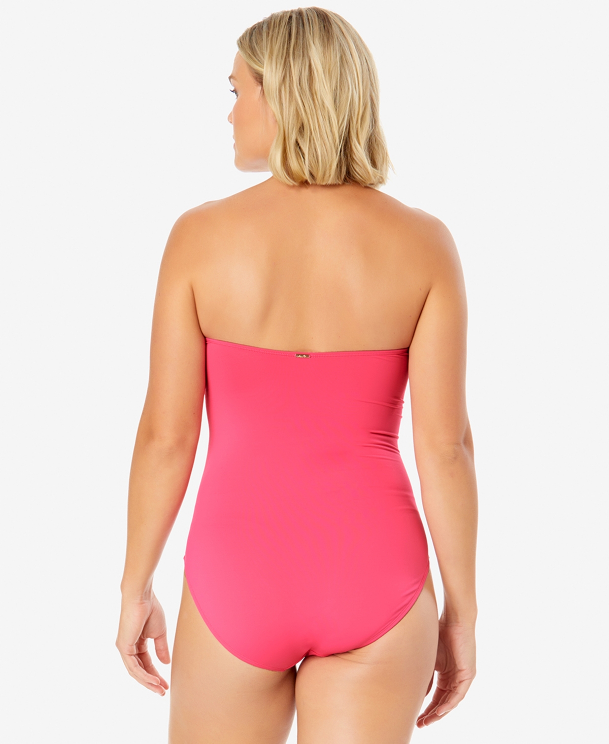 ANNE COLE TWIST-FRONT RUCHED ONE-PIECE SWIMSUIT 