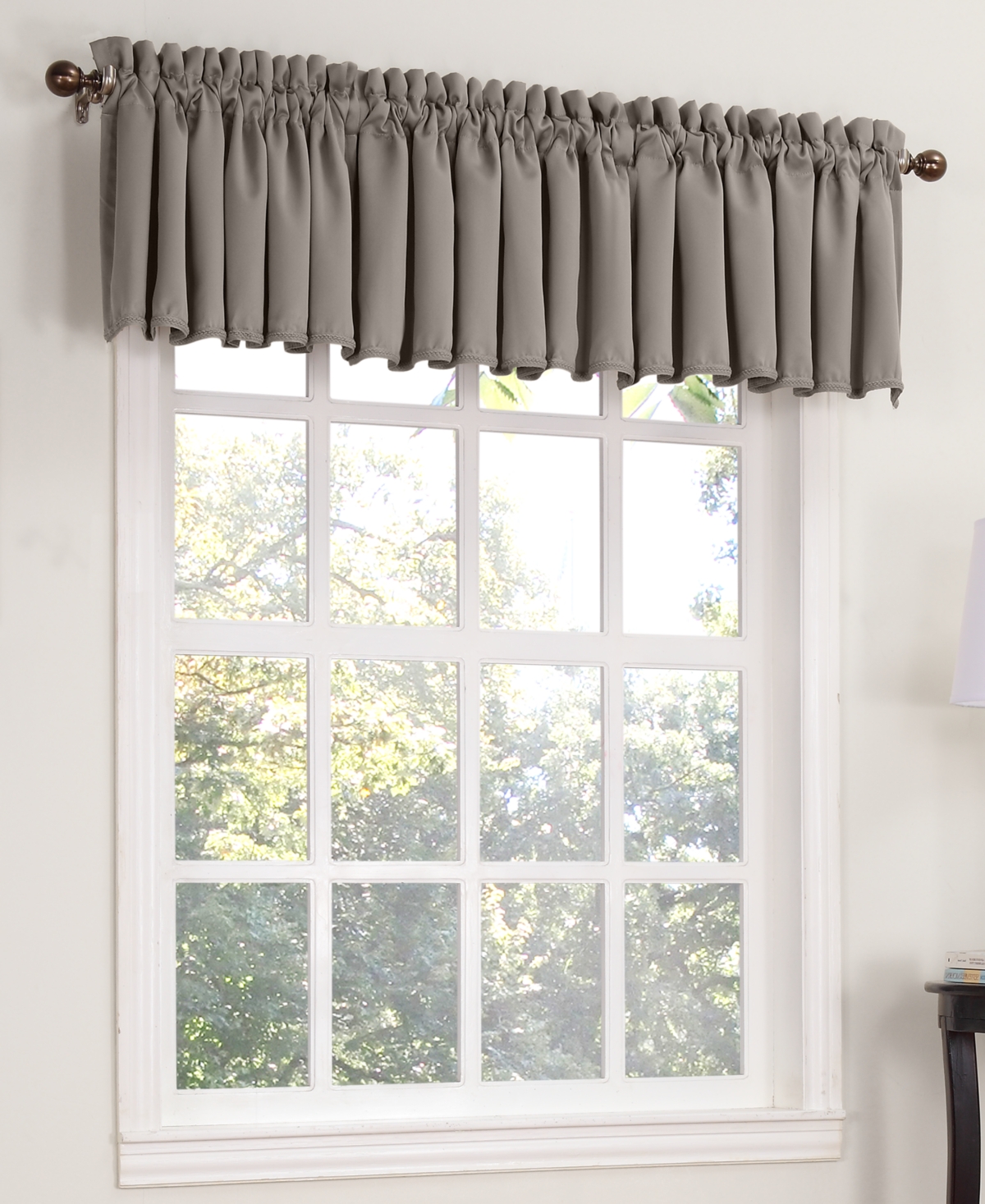 Grant Room Darkening Rod Pocket Curtain Valance - Stone