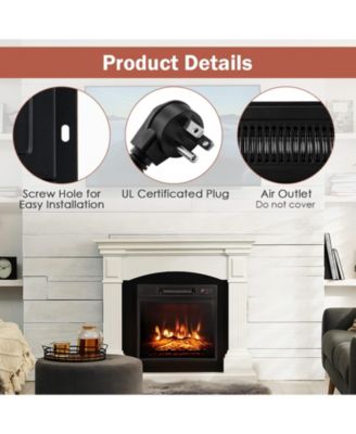 18 Inch Electric Fireplace Inserted with Adjustable LED Flame