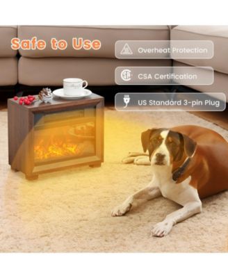 Mini Wooden Space Tabletop Fireplace with Realistic Flame Effect