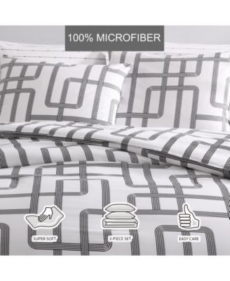 Mainline Microfiber Black & White 2 Piece Comforter Set-Twin