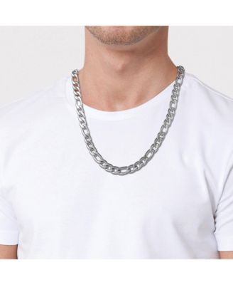 Stainless Steel Figaro Chain & Bracelet Set - Classic Jewelry for Men