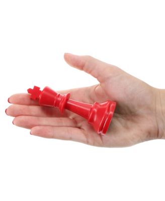 Color Bright Plastic Staunton Tournament Chess Pieces with 3.75 in. King - Half Chess Set of Chess Pieces Only, Red