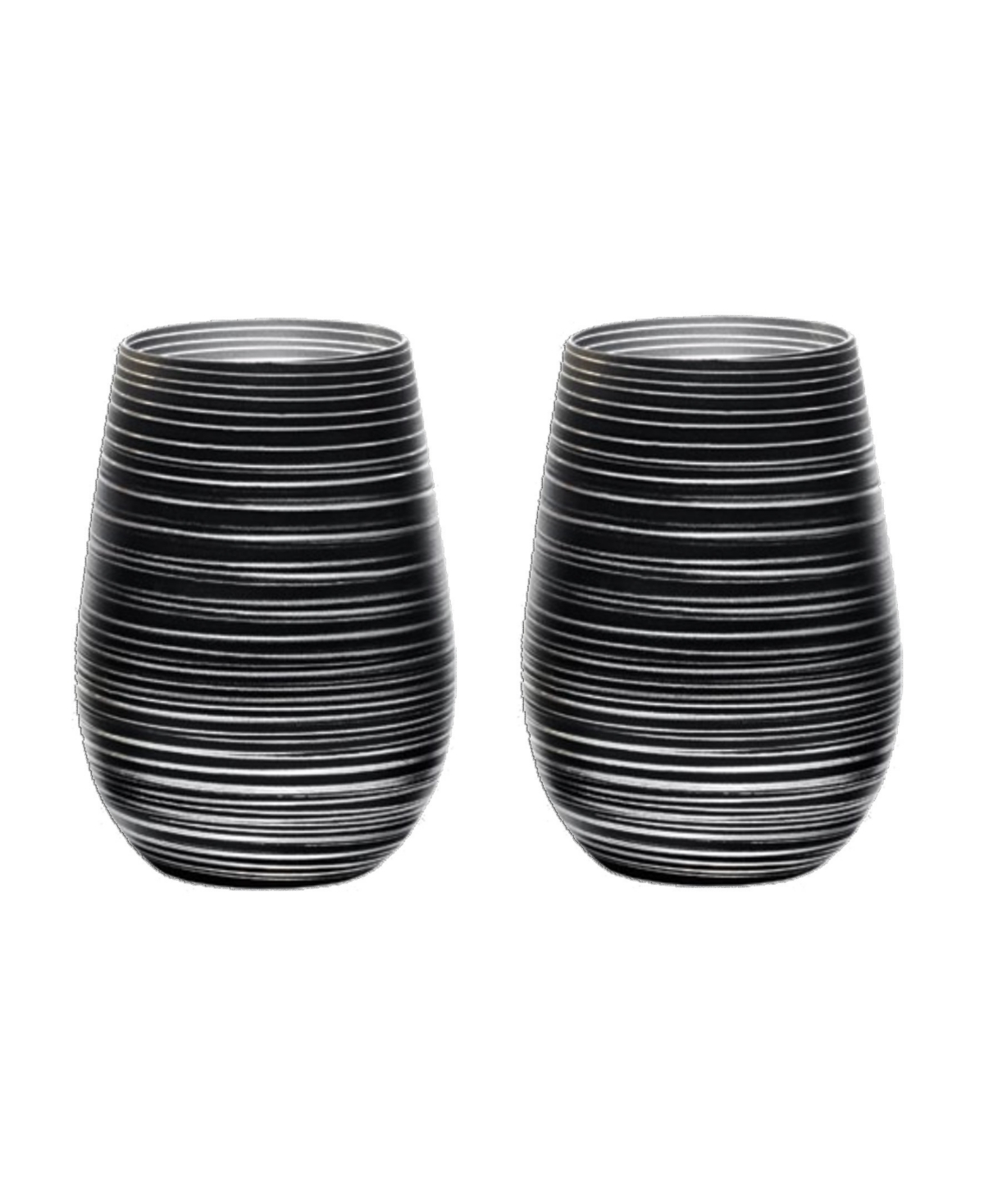 Stolzle Lausitz Olympia Twister Tumblers, Set Of 2 In Black With Silver