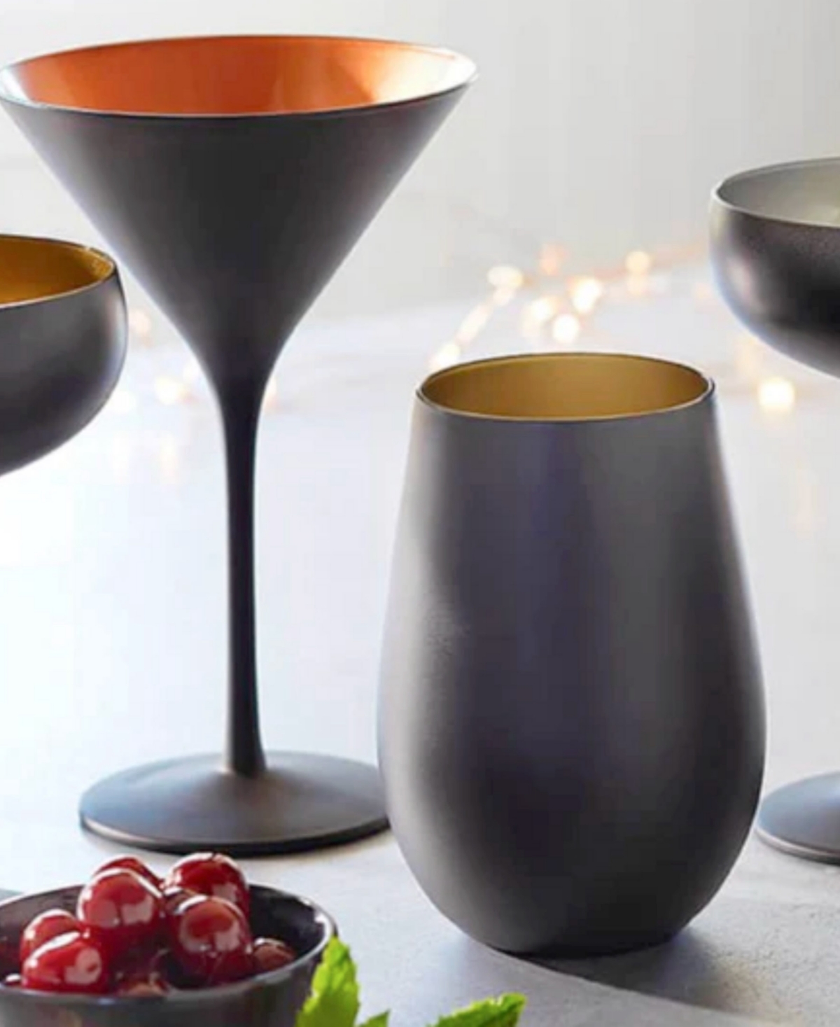 Stolzle Lausitz Olympia Tumblers, Set Of 2 In Black With Silver