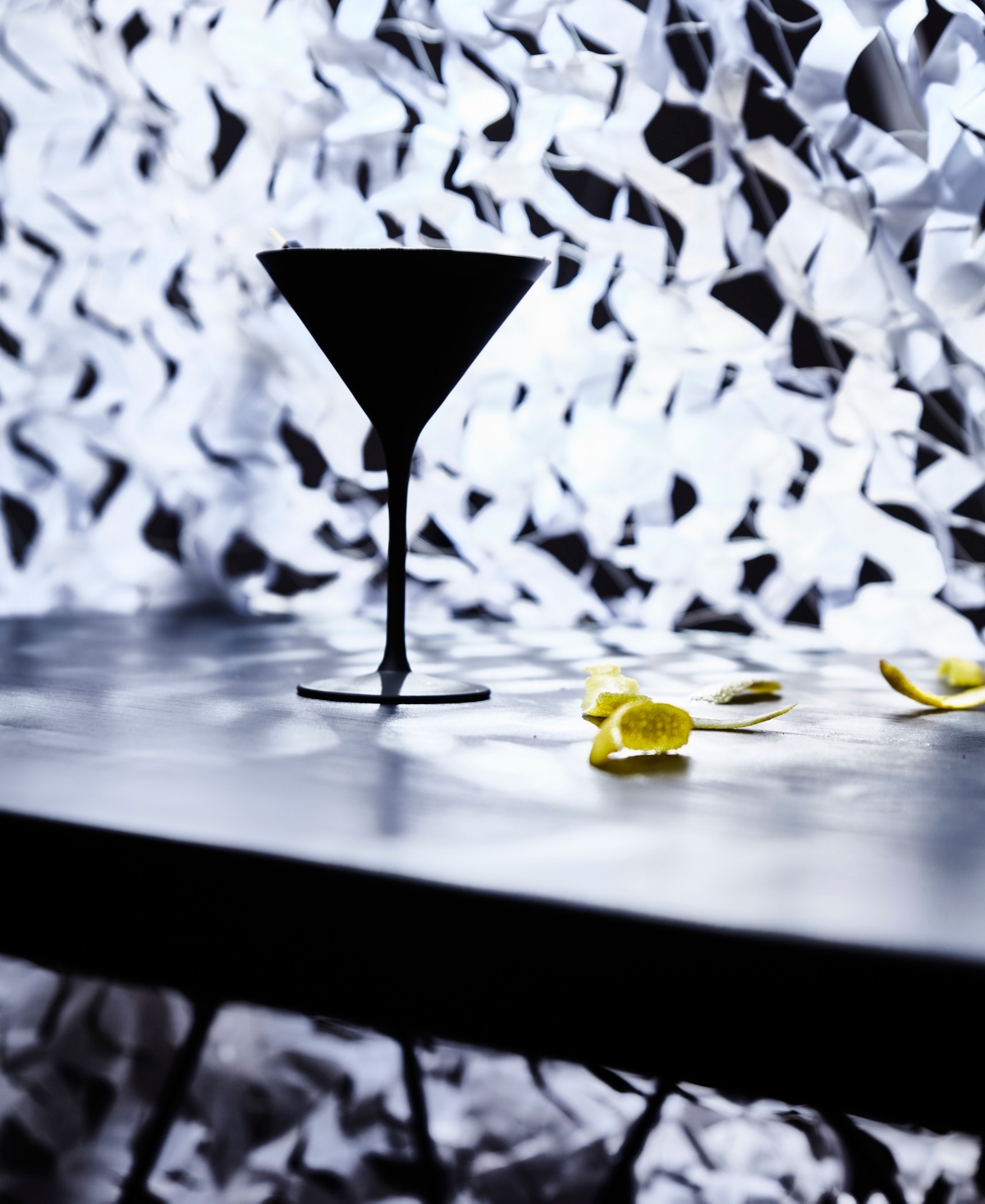 Stolzle Lausitz Olympia Martini Glasses, Set Of 2 In Black With Silver