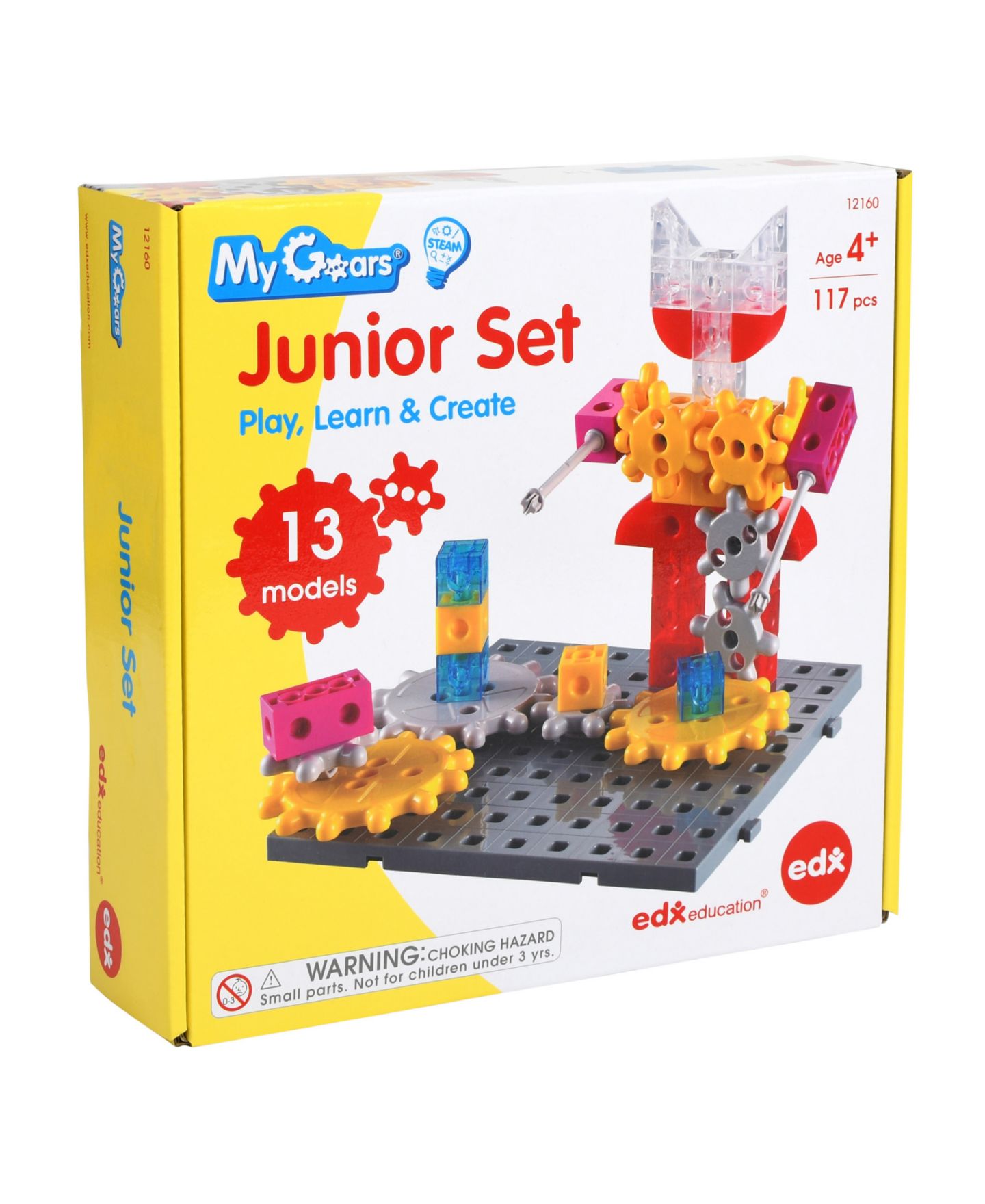 Детский конструктор edxeducation My Gears 117-Piece Building Set, Ages 4+ — фото 1