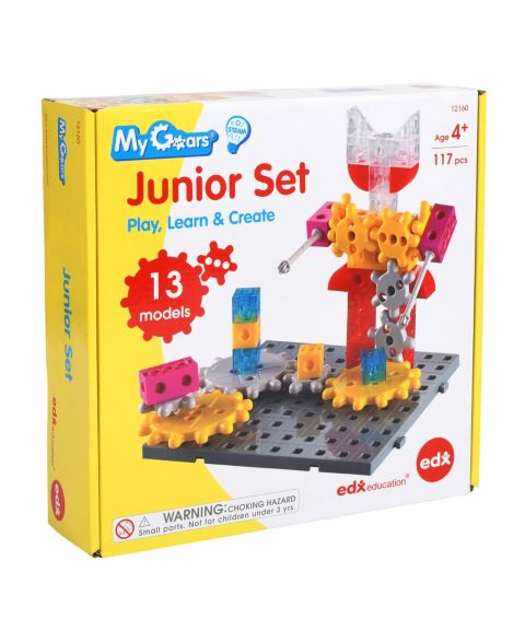 Детский конструктор edxeducation My Gears 117-Piece Building Set, Ages 4+