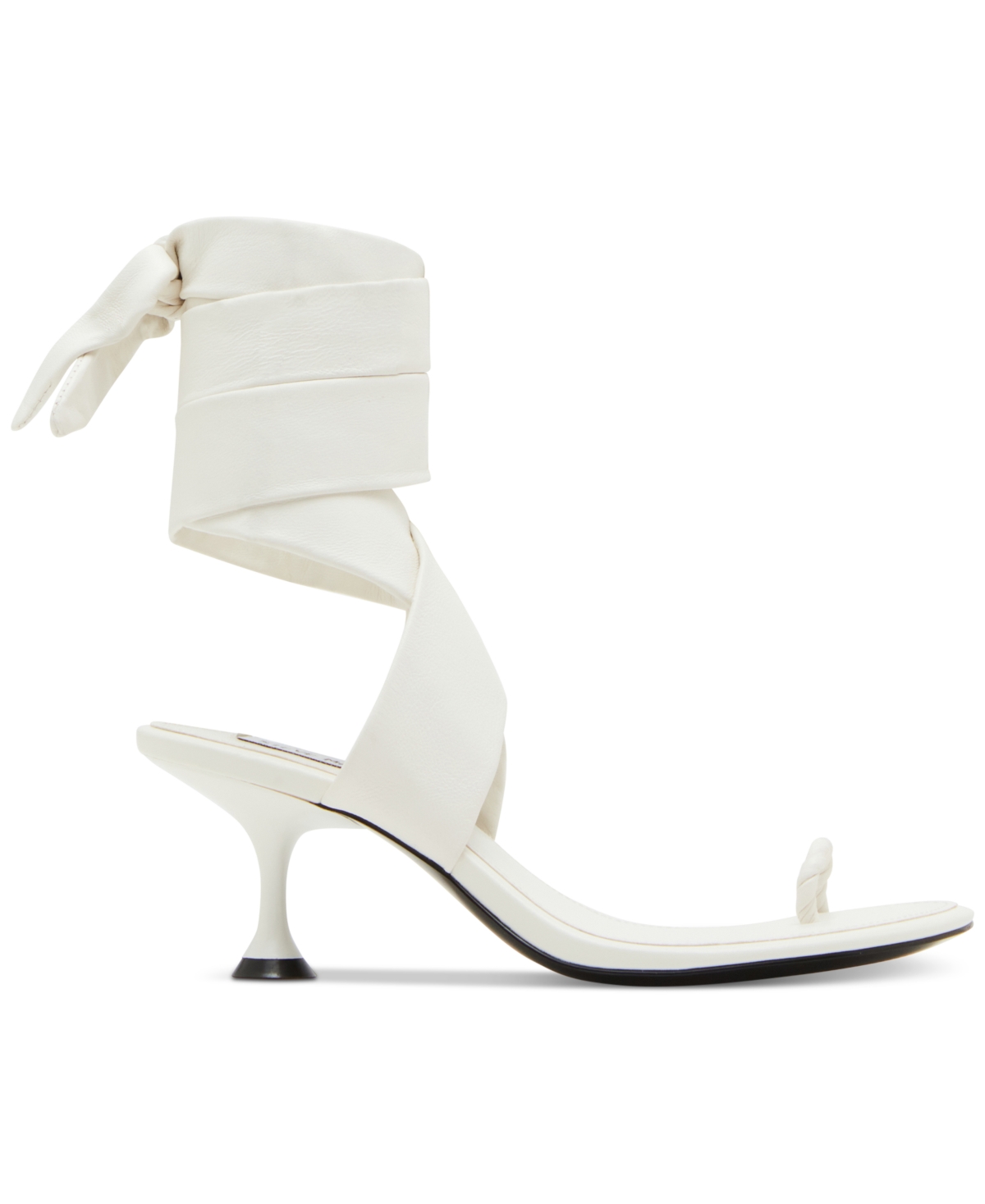 Steve Madden Utilize Womens Faux Leather Wrap Heels In White Leather