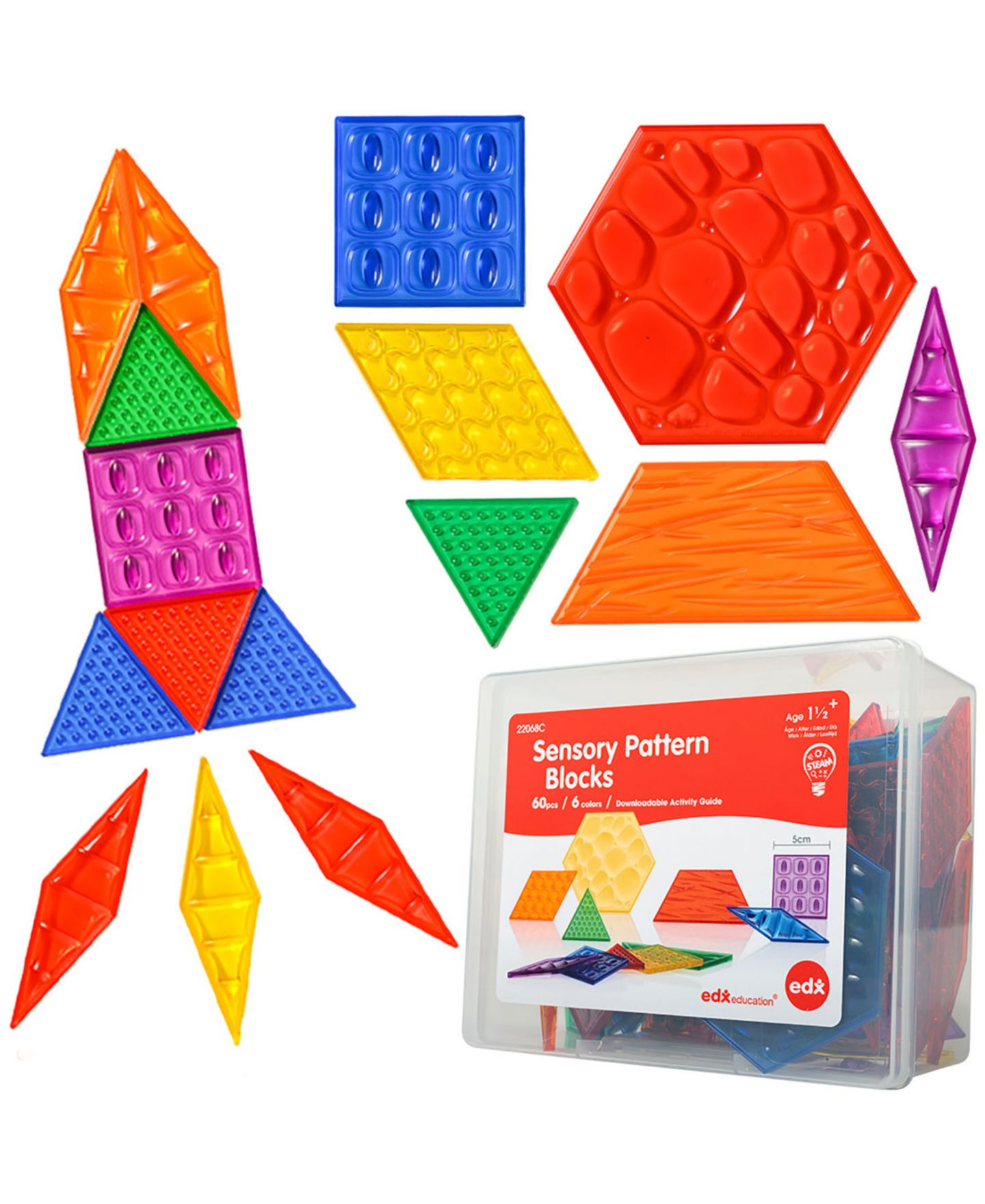 Детский конструктор edxeducation Translucent Sensory Pattern Blocks — фото 4