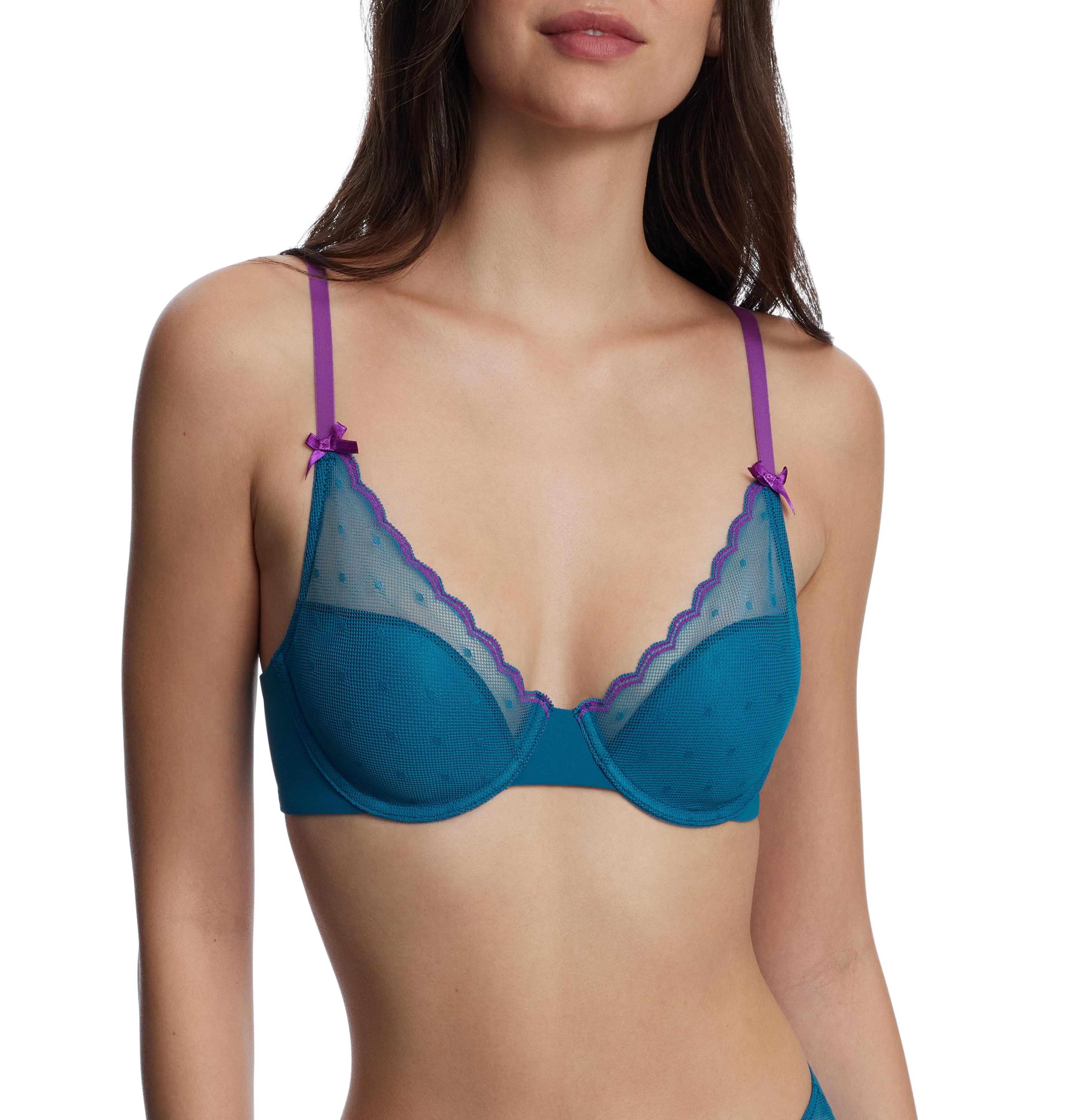 Skarlett Blue Women's Siren Lightly Lined Dotted Lace Underwire Bra