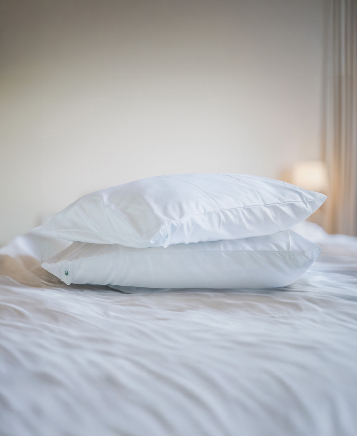 Cleanbrands Pro Zippered 2-pack Pillow Protector, King In White