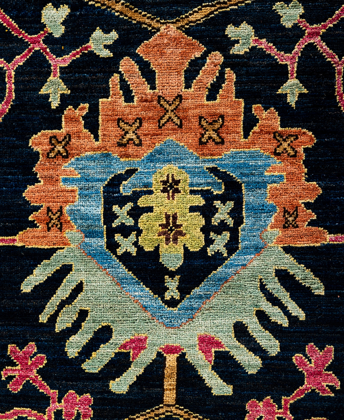 Adorn Hand Woven Rugs Serapi M1999 6'x8'11" Area Rug In Navy