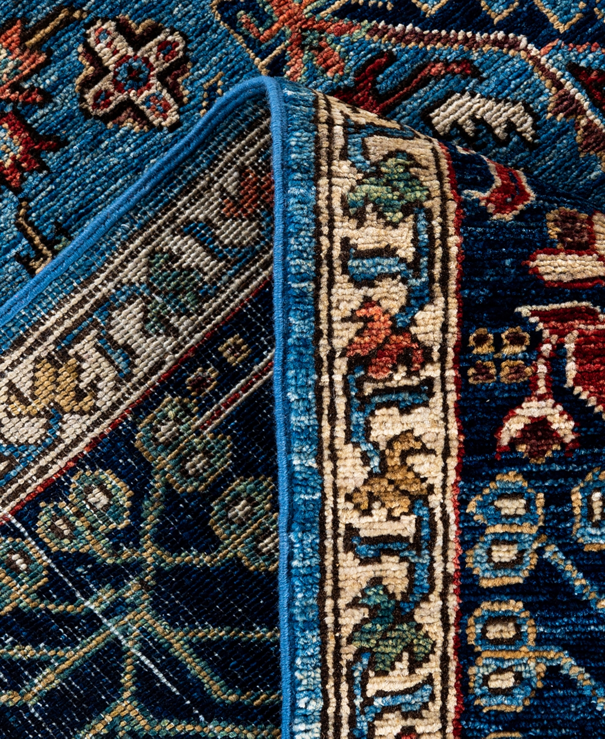 Adorn Hand Woven Rugs Serapi M1999 6'1"x9'4" Area Rug In Light Blue