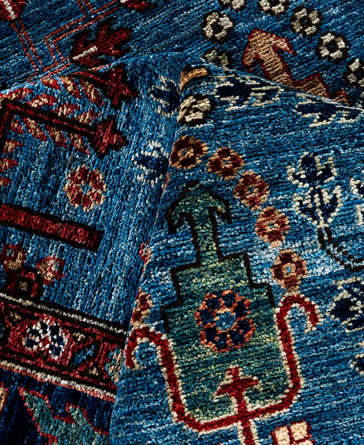 Adorn Hand Woven Rugs Serapi M1999 9'3"x11'10" Area Rug In Light Blue