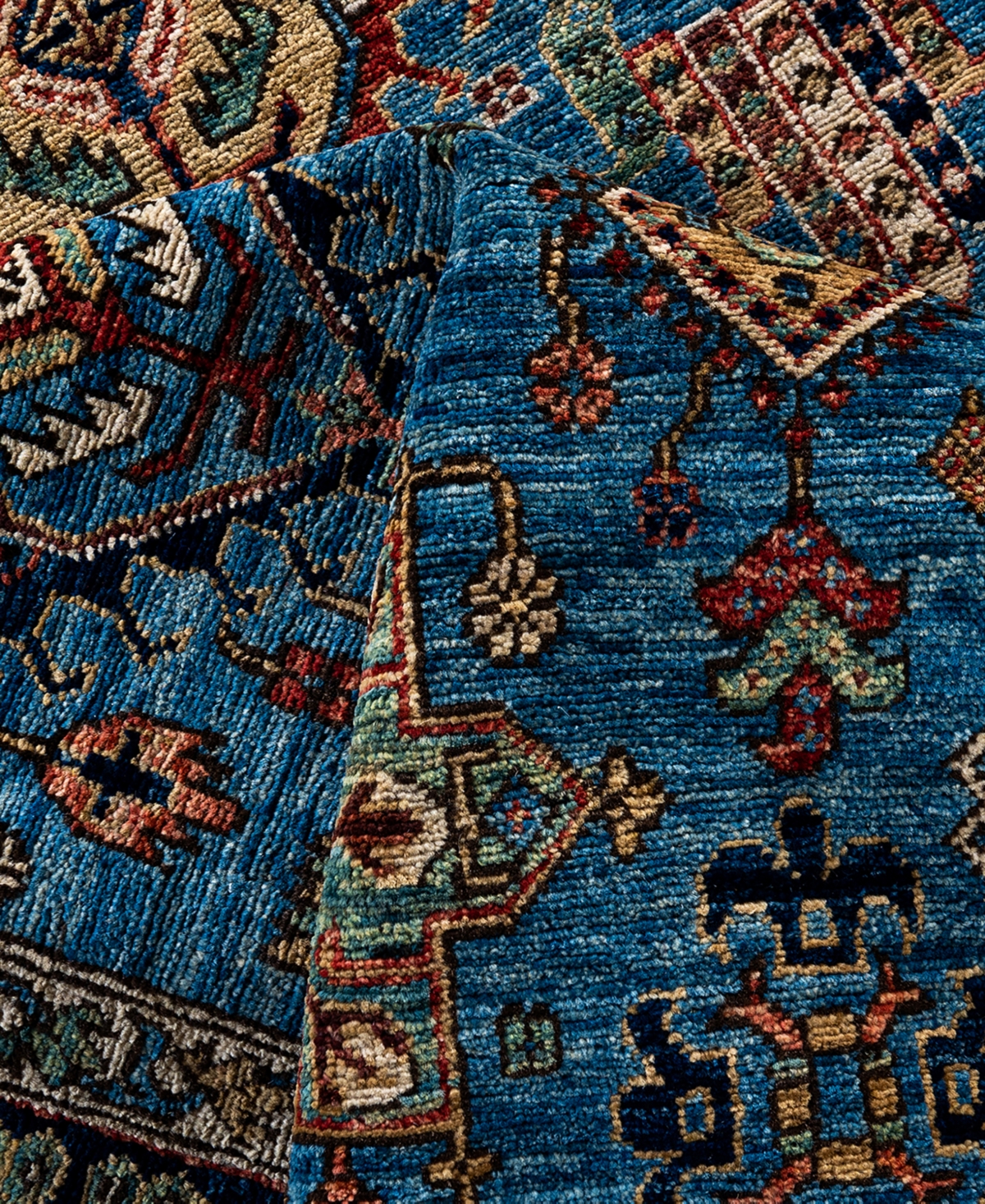 Adorn Hand Woven Rugs Serapi M1999 6'1"x9'4" Area Rug In Light Blue