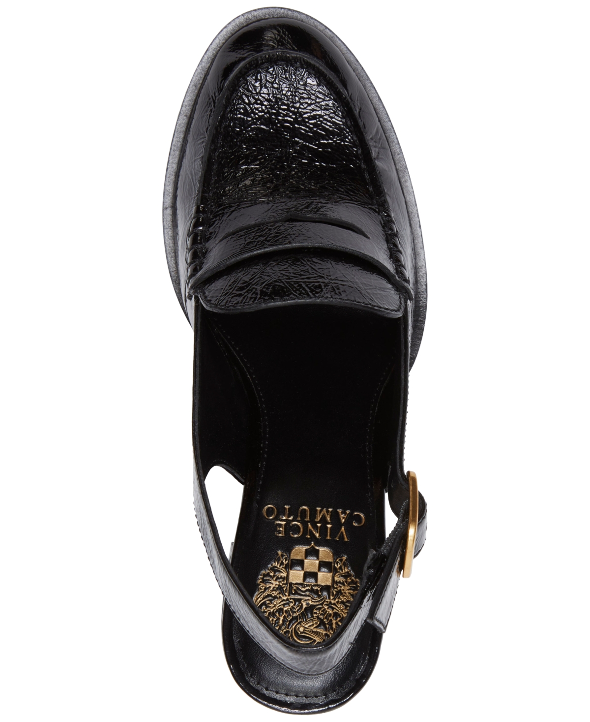 Vince Camuto Gemma Suede Loafer Pump In Jet Black Leather