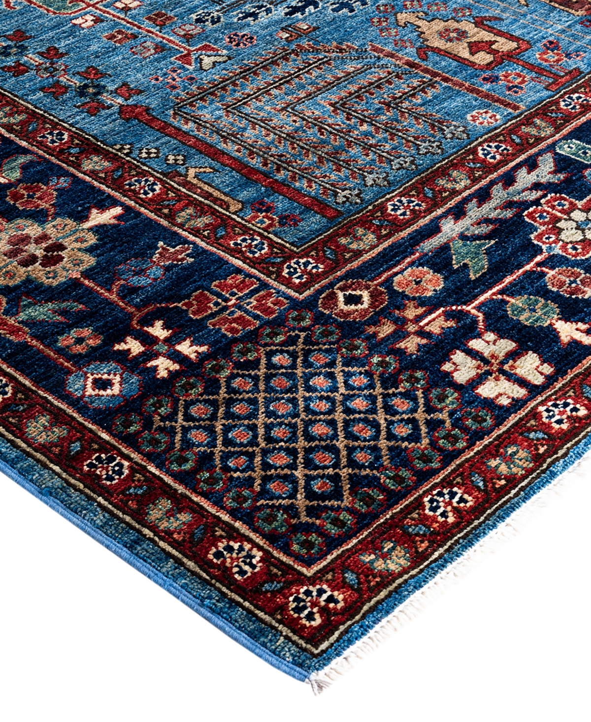 Adorn Hand Woven Rugs Serapi M1999 9'3"x11'10" Area Rug In Light Blue