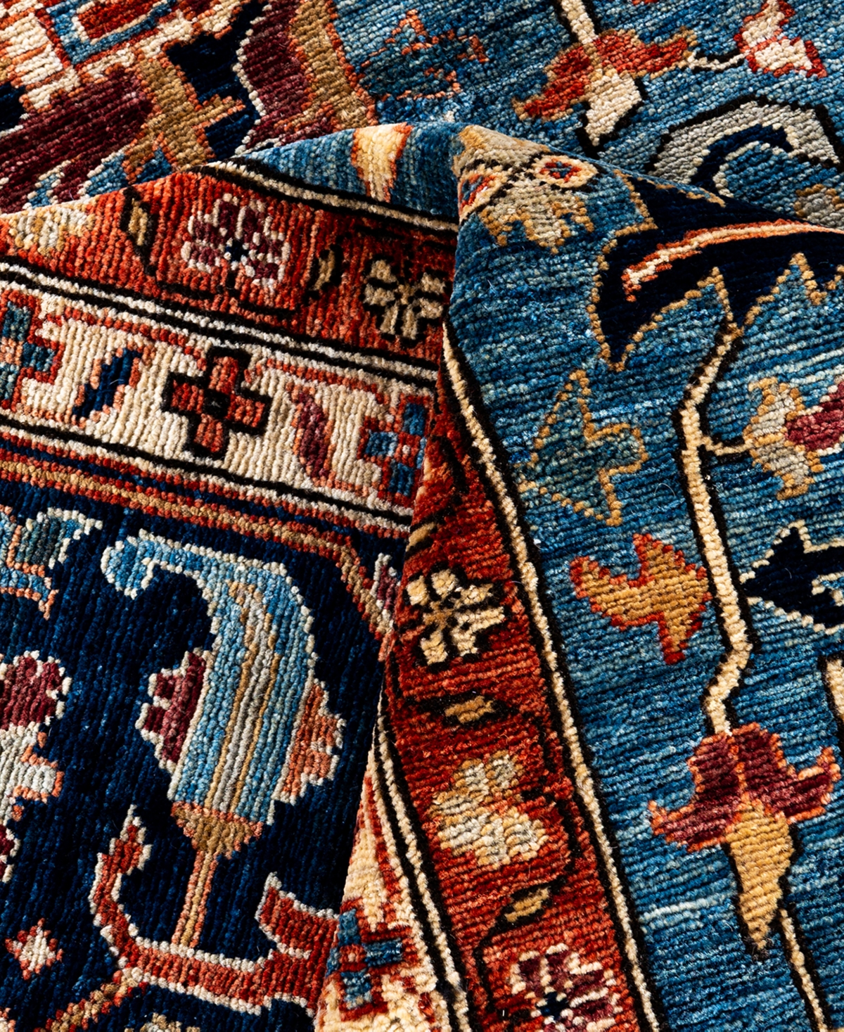 Adorn Hand Woven Rugs Serapi M1999 9'4"x11'11" Area Rug In Light Blue
