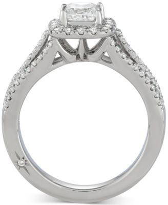 Diamond Princess Halo Engagement Ring (1-1/5 ct. t.w.) in 18k White Gold