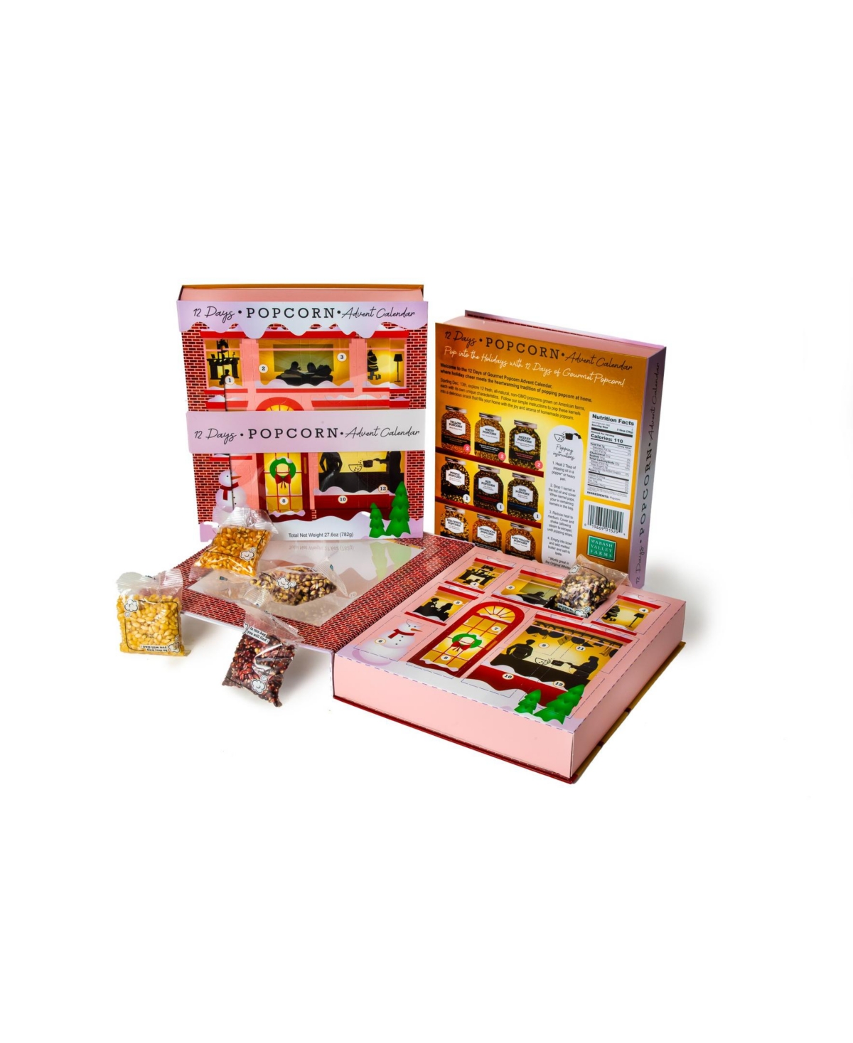 Wabash Valley Farms 12 Days Of Popcorn Advent Calendar Book, 12 Piece In No Color