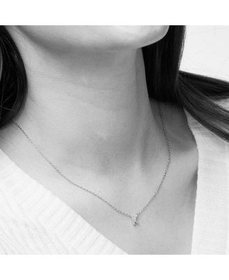 Crystal Initial Necklace, Personalized, Dainty, Everyday Jewelry