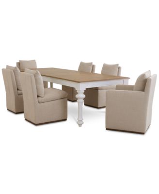 7 Pc. Set (Mandeville Rectangular Dining Table, 4 Kenity II Side Chairs & 2 Kenity II Arm Chairs), Created for Macy's