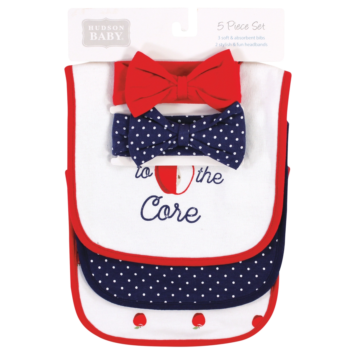 Hudson Baby Girls Soft Cotton Bib & Headwear Duo Set