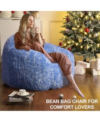 Bean Bag Chair, Faux Fur Kids Bean Bag Chair for Gaming Reading, Adult Bean Bag Couch with Armrest High-Density Foam Beanbag Chair Lazy Couch Sofa for Living Room