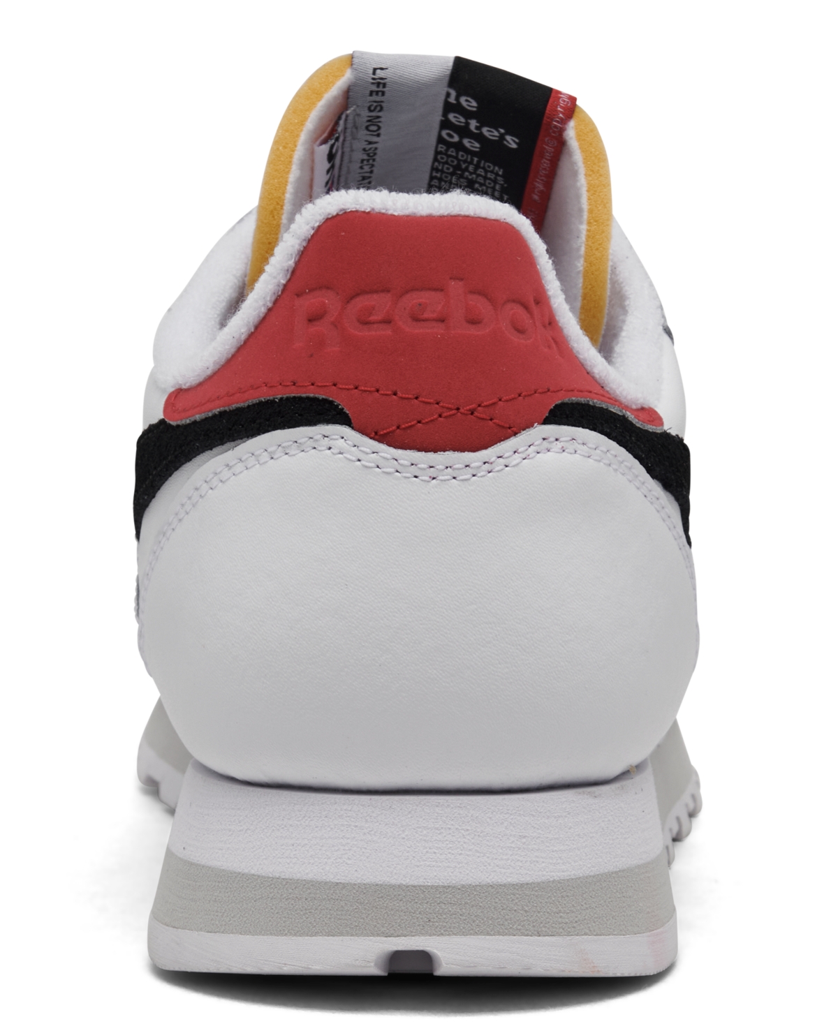 Reebok Men's Classic Leather Casual Sneakers from Finish Line - Black, Red