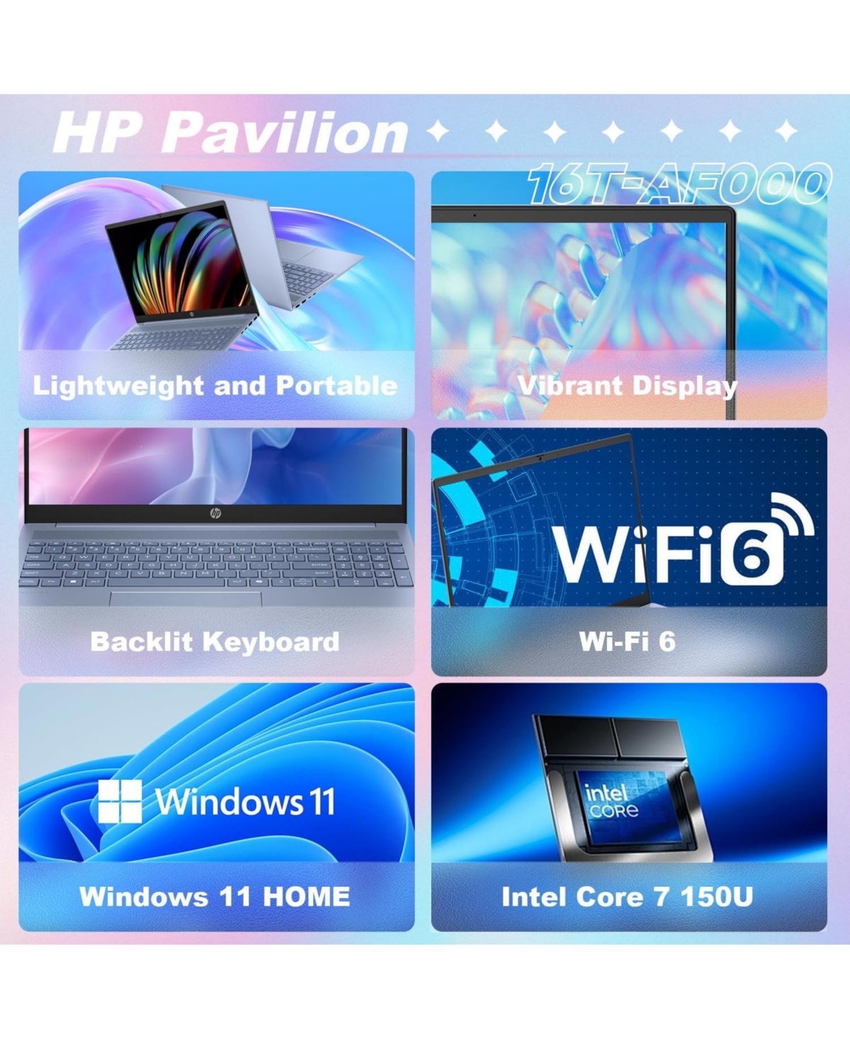 Hp Pavilion 16" Traditional Laptop Intel Core 7 32GB Ram Intel Integrated Graphics 512GB Ssd Storage Windows 11 Home 60Hz